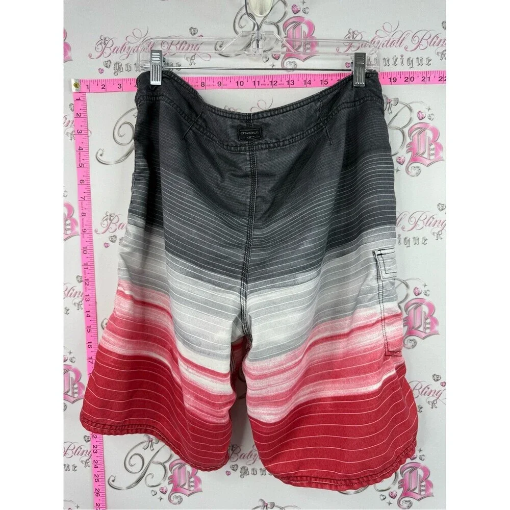 O'Neill shorts swim Ombre Black Gray White to Red Men's Swim Board Shorts